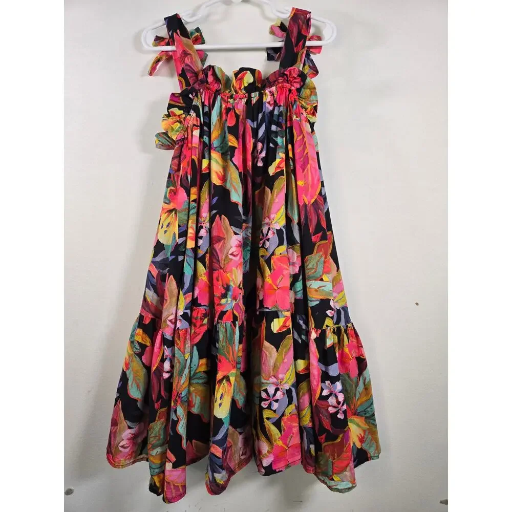 NEXT Girls Tropical Strappy Frill Tiered Skirt Dress. Size 7